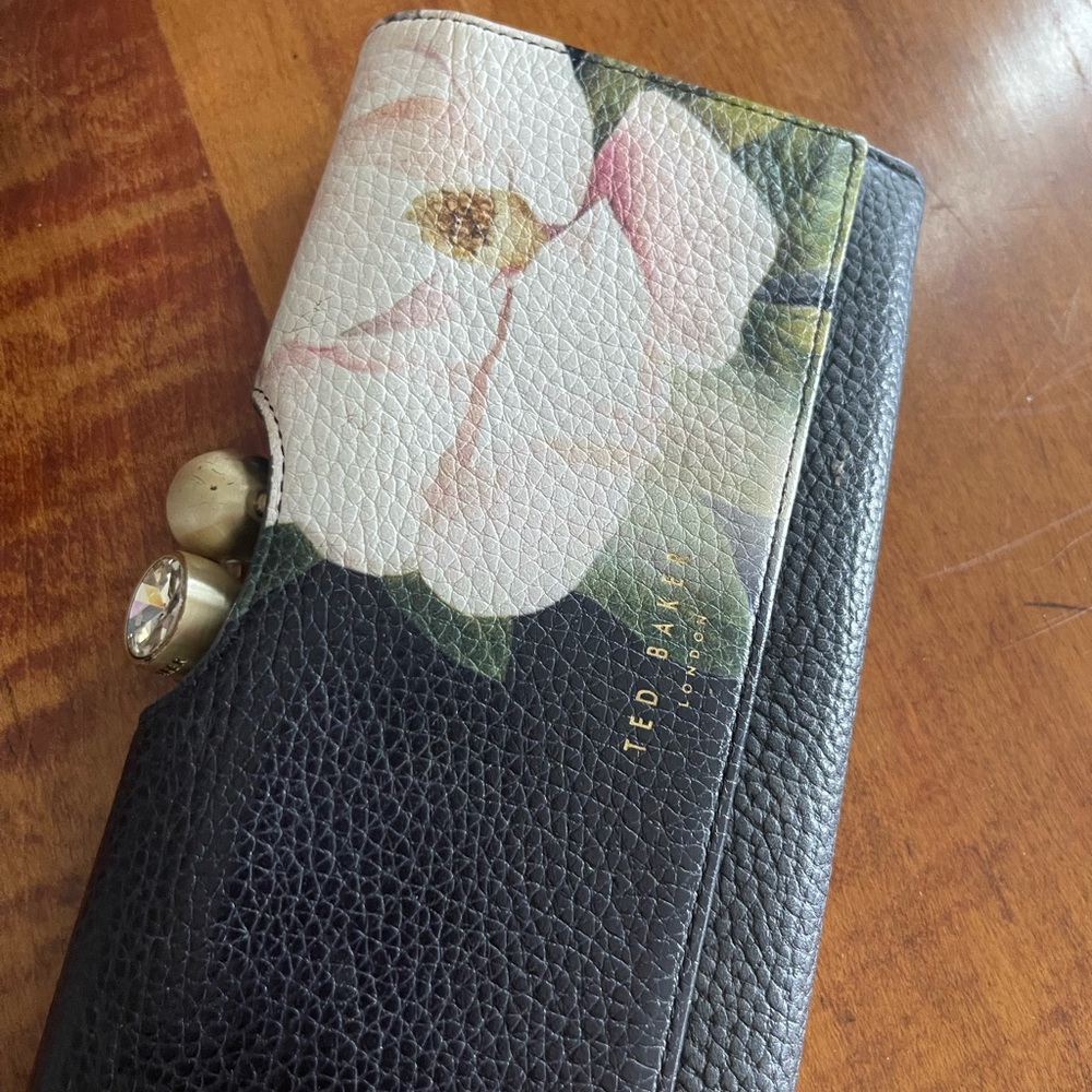 Ted Baker Black and White Floral Wallet